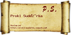 Prokl Sudárka névjegykártya